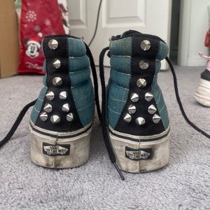 Studded Denim Platform Vans